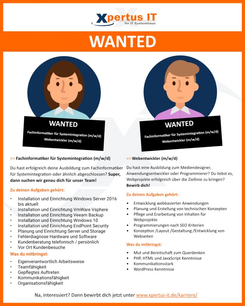 Wanted - Wir suchen Dich!