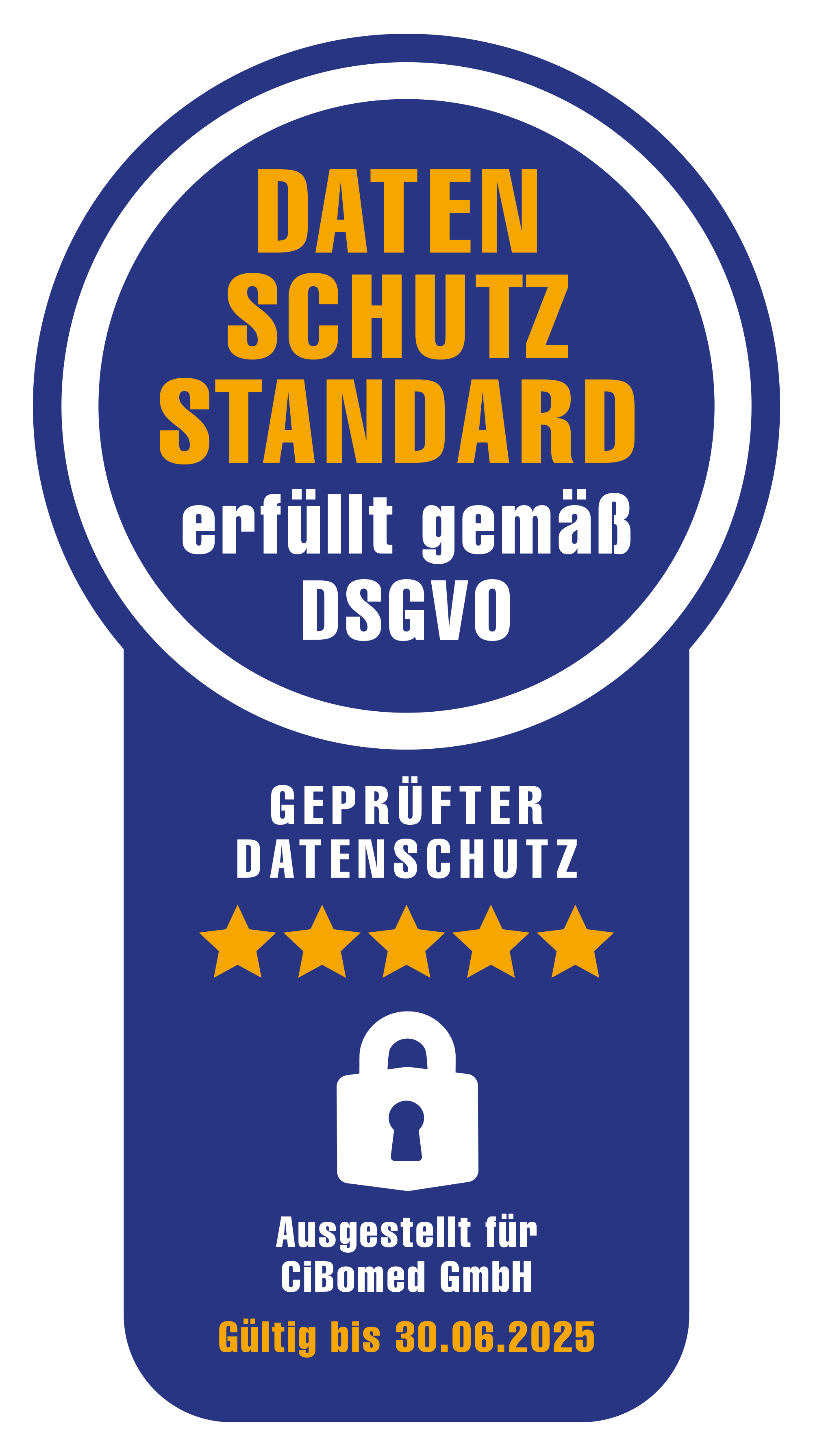 Datenschutzsiegel - CiBomed - 2025 - hochkant